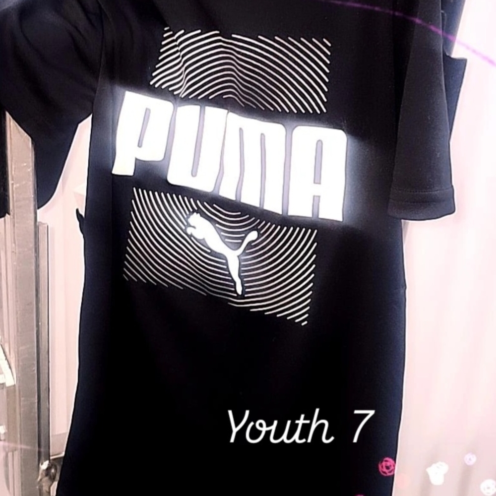 PUMA Kids Black Graphic Tee